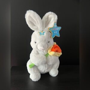 NEW FAO Schwarz 12" Glow Brights Bunny with Daffodil Plush Spring Easter
